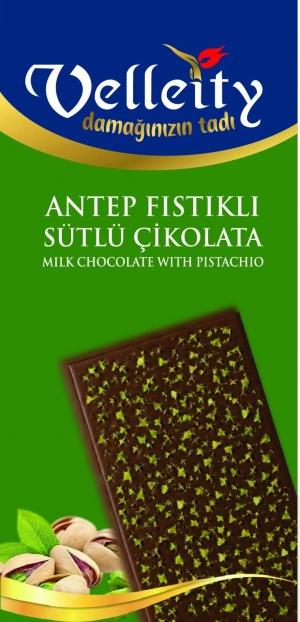 Antep Fıstık Parçacıklı Sütlü Çikolata 100g